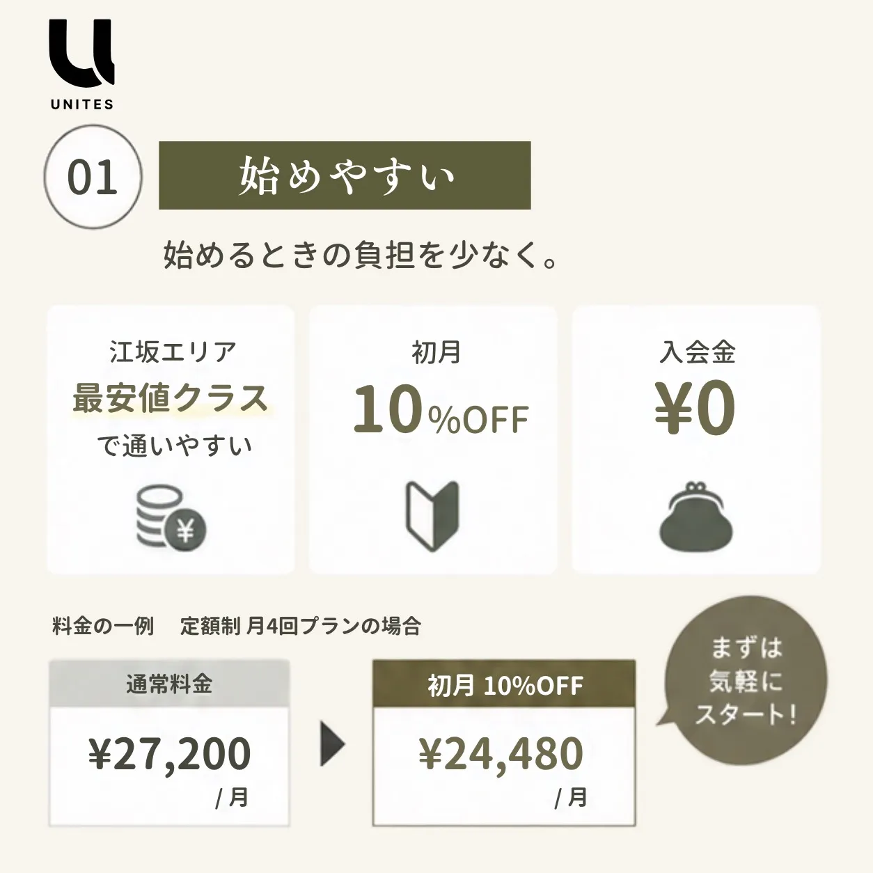 気軽に始められる料金設定